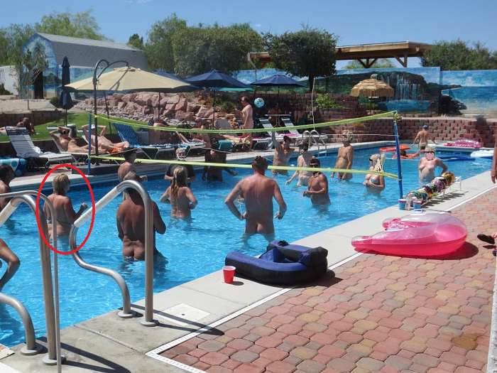 Mark &amp Lisa - Las Vegas Naturists - Love the pool!